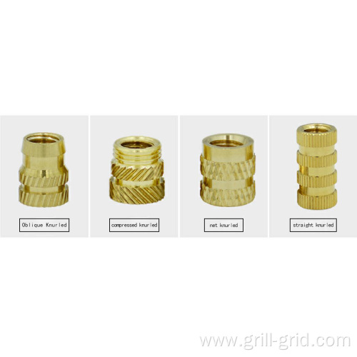 Female Brass Threaded Knurled Insert Embedment Nuts